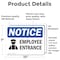 Signmission Employee Entrance Sign, Vinyl Decal, 10in W x 7in L, 2PK OS-2PACK-NS-D-710-L-11951 - alternate 4